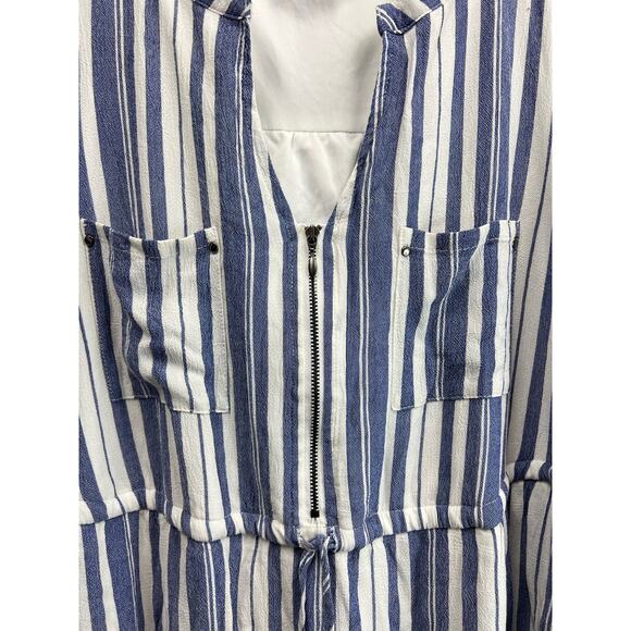 Torrid Blue & White Stripe Zip Front Drawstring Shirt Dress Size 1X - Picture 8 of 13